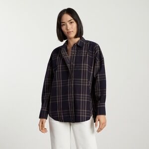 Everlane The Oversized Poplin Shirt in blue/green plaid- Size XL